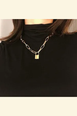 Joboly Ketting met Slotje Minimalistische Slot Ketting - Dames - - 45 cm