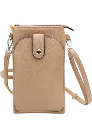Flora & CO Flora&Co - Paris - Handig Crossbody hand/telefoontasje voor mobiel - gsm - beige taupe