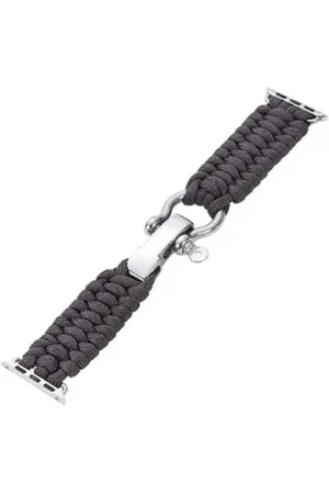 Merkloos Stoer Applewatch horlogebandje -42/44/45/49mm- survivalkoord- verstelbare sluiting van metaal