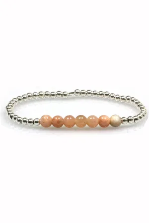 Heaven Eleven 925 zilver - sunstone kralen