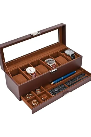 Merkloos Horlogekist - Horloge Box - Horlogedoos - Horlogekast - Watchwinder