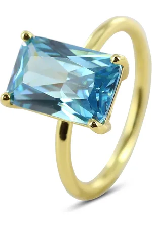 Silventi 9SIL-22592 Zilveren Ring - Dames - Zirkonia - Rechthoek -12 x 8 mm -