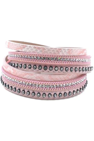 Montebello Armband Bartsia Pink - PU Leer - Wikkel - 19cm