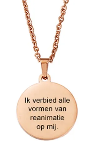 Amodi Gegraveerde Niet Reanimeren Ketting - Niet Reanimeren Penning - Do Not Resuscitate - Gegraveerd - Cirkel - Roestvrij Staal - RVS - Verstelbaar