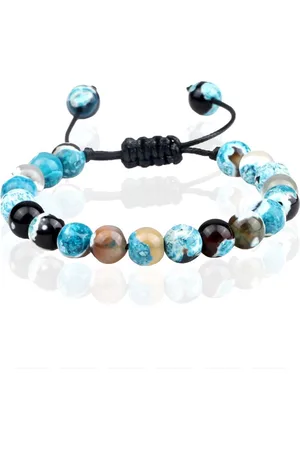 Memphis Dames Armband 8mm Kralen - Light Blue Fire