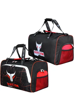 Merkloos Gym Fitness Workout Gear Bag MMA Boxing Holdall Training Travel Bag - Red Black
