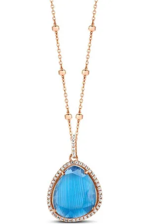 Velini Jewels P6302BLU -Hanger+Ketting -925 Zilver -Gekleurde Cubic Zirkonia
