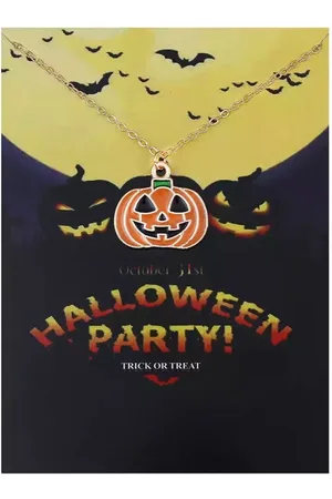 Akyol Pompoen ketting - - pompoen - Cadeau - pompoen sieraad - ketting pompoen - halloween ketting - Halloween -trick or treat -Sieraad - carnaval- griezelig - oorbel -sint maarten - horror – cadeau - gift