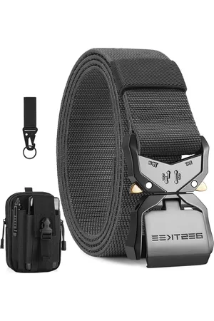 Merkloos Tactical Belt Heavy Duty Herenwerkriem met Snelsluiting Metalen Gesp 38mm Breed Grijs Cadeau bij Molle-tas - Eén