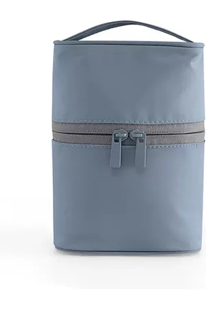 Ainy Make Up Tasje met handvat grijs - compacte organizer 18x13x10cm voor cosmetica en skincare - waterbestendig tas - toilettas dames voor make-up, sieraden en meer. De luxe beautycase voor tafel bureau of onderweg | Moederdag cadeau