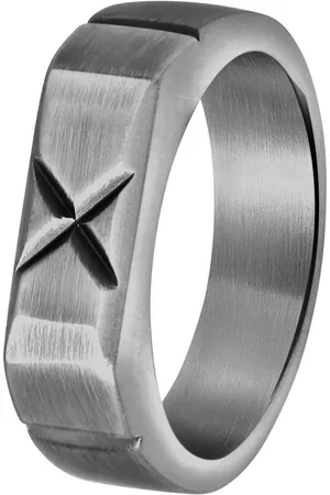 Lucardi Jongens - Kinder ring - Cadeau - Staal - Zilverkleurig