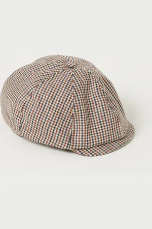 Dsquared2 Newsboy flat cap in wolblend met pied-de-poule dessin -