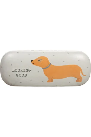 Sass & Belle Brillendoos met hond beige