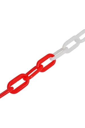 vidaXL Veiligheidskettingen - 2 - st - 30 - m - kunststof - rood - en - wit