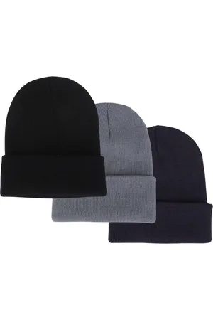 ASTRADAVI Beanie Hats - Muts - Warme Unisex Skimutsen Hoofddeksels - 3 Stuks Winter Mutsen - , Lichtgrijs, Donker Grijs