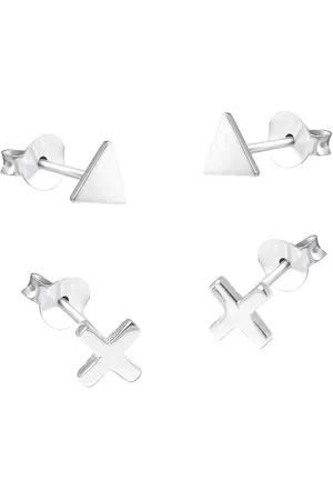 CO88 Sense 8CE 70030 Stalen Oorknoppen - Kruis en Driehoek 7 mm