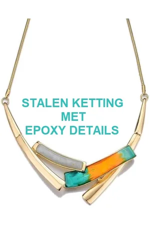 Miss Sixty Belle Miss Paris - ketting - choker - roestvrij staal - geëmailleerd messing - goudkleurig met groen /oranje epoxy inleg