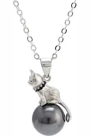 Lazy Cat Zilveren Ketting - Parelketting Kat - Kattenketting