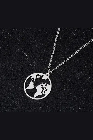 Joboly Wereld Bol Aarde Reizen Ketting - Dames - - 45 cm