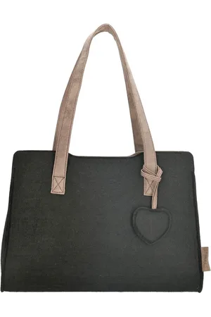 Beagles Vilten Schoudertas Shopper met Hanger Trendy Tas