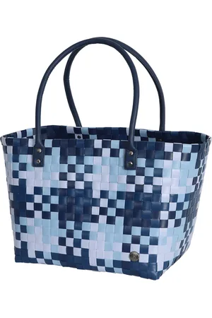 Handed By Duurzame handgevlochten boodschappentas - Shopper - Weekendtas - Strandtas - Sporttas - Mingle - - ocean blue