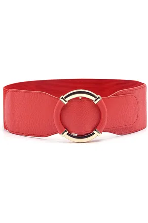 Amodi Dames riem met Ronde Gesp - Elastische Riem - Uitsluitend Bestemd Voor Slanke Taille - Stretch - Modern - Jurk - Vest - Tailleriem - Mode