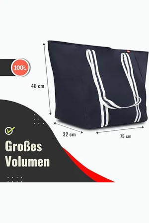 Merkloos Schouderboodschappentas, shopper, grote strandtas, vrijetijdstas, , 75x32x46cm, , XXL
