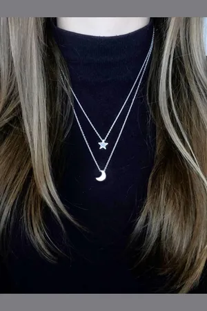 Joboly Ster en Maan Multilayer Ketting - Dames - - 45 cm