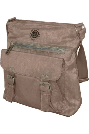 Enrico Benetti Crinkle Omhang Schoudertas met Veel Ritsvakken Trendy Tas