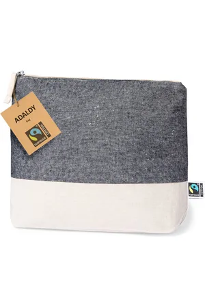 Merkloos Toilettas - Etui - Reisetui - Make-up tas - Fairtrade katoen - Duurzaam - /grijs