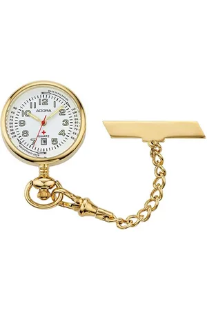 Adora Verpleegster horloge met datum aanduiding van de merk goudkleurig met witte wijzerplaat