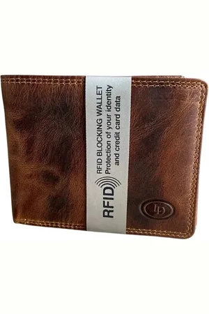 LEATHER DESIGN Billfold - portemonnee heren - leer - hunter - RFID beschermd