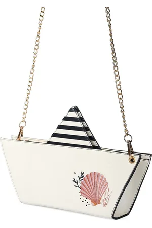 Banned Retro Schoudertas Summer Shell - - Zeilboot Schoudertas - Mooie geborduurde Details - (bxhxd) ca. 31,5cm x 11,5cm x 5,5cm