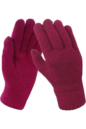 Merkloos Thermohandschoenen voor dames, vlechtgebreid, dik touchscreen, winterhandschoenen met warme thermische voering, manchet, elastische zachte winddichte handschoenen voor skiën, fietsen, wandelen, outdoor sport