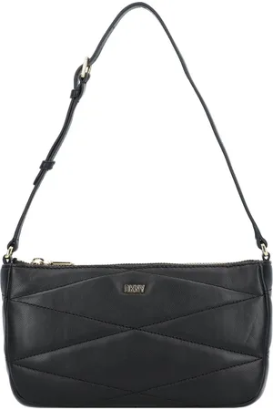 DKNY Leren Schoudertas Avondtas Eve Tz Demi Hand Bag Zwart