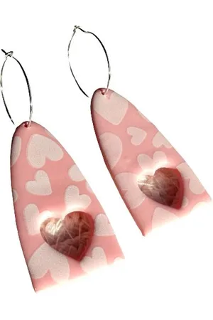 2 Love It Be Mine - Oorbellen - 6 x 2 cm - Polymeerklei - Stainless steel - Lichtgewicht - Valentijn
