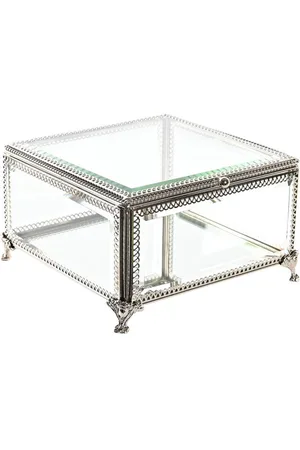 Dkd Home Decor Doos-Juwelenkistje Kristal Metaal (16 x 16 x 10 cm)