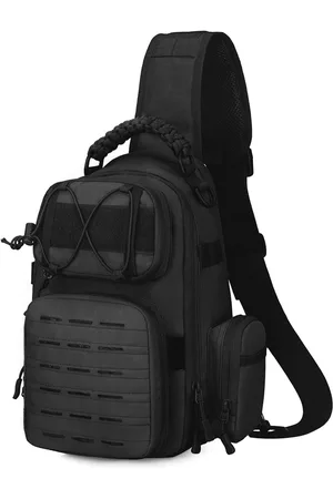 Merkloos Tactische schoudertas, militaire crossbody tas, Molle-borstzak, tactische sling-rugzak, omslagtas voor trekking, kamperen, wandelen, reizen, 1D - , Rugzak