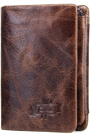 Contacts Leren portemonnee heren leer - portefeuille heren - mannen cadeautjes cadeau voor man - portemonnee heren pasjes houder - Top kwaliteit Leer