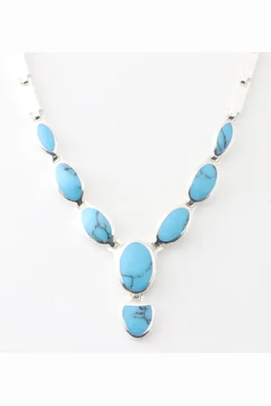 AsiAsia Hoogglans zilveren collier met blauwe turkoois
