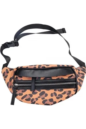 Merkloos Zwart/ luipaardprint/panterprint heuptasje/schoudertasje 30 cm voor meisjes/dames - Festival fanny pack/bum bag