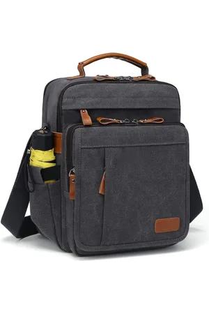 Merkloos Koerierstas schoudertas heren 13 inch kleine herentas koerierstas van canvas voor werk, schoolreizen
