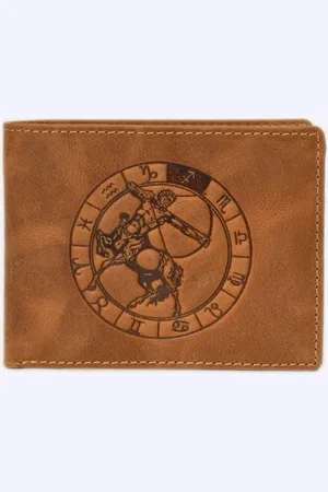 Greenburry Vintage Lederen Heren Portefeuille Met Sterrenbeeld