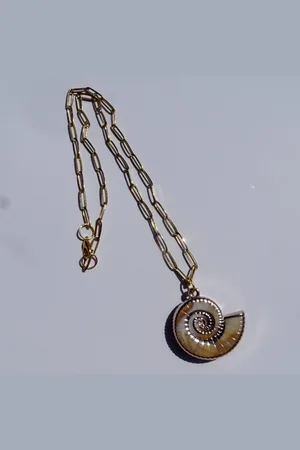 2 Love It Spiraalschelp - Ketting - Stainless steel - Lengte 46 cm - Goudkleurig