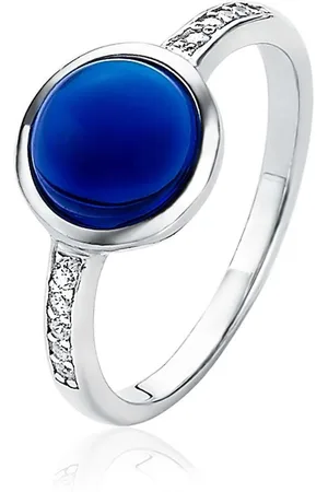 ZinZi Zilveren ring rond wit ZIR1871