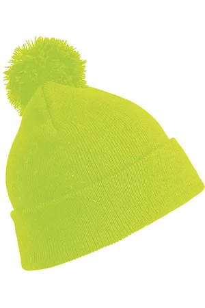 Result Trendy warme wintermuts in het lichtgevend met pom pom voor volwassenen - Damesmutsen / herenmutsen - 100% polyacryl