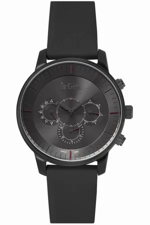 Lee LC06919.061 - Horloge - Analoog - Mannen - Heren - siliconen band - Zwart - Grijs