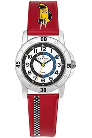 Certus Kinderhorloge-Rood lederen band-Race auto.
