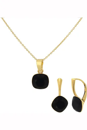 ARLIZI 1891 Sieraden set zwart Swarovski kristal - verguld