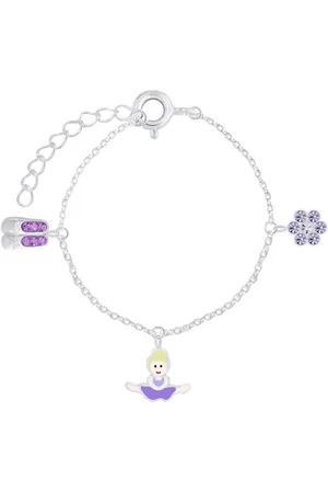 JYC Joy|S - Zilveren bedel armband - balletschoentjes - ballerina danseres - bloem